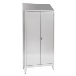 Brooms locker for pulls water made of stainless steel 430 IXP n.2 hinged doors Model 69606430