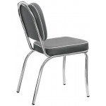 Stackable indoor chair TESR Chromed metal frame Synthetic leather seat and backrest Model 593-C2842