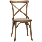 Indoor chair TESR Wood structure Antique effect Rattan seat Model 1188-HT36