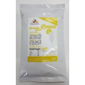 Powdered preparation already sweetened for SORBETS WITH LEMON FLAVOUR for slush machines Packs of gr.1250 in cartons of 12 bags Model 726
