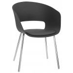 Indoor armchair TESR ​Chromed metal frame, polypropylene shell, synthetic leather pad Model 1486-YG91