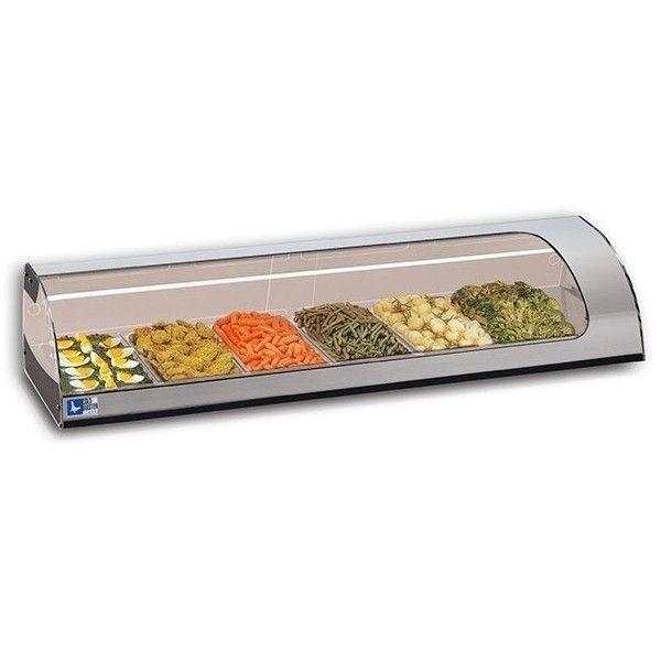 Heated countertop display Model TAPAS8GN-BM Containers GN1/3 Cm 32,5x17,6x4