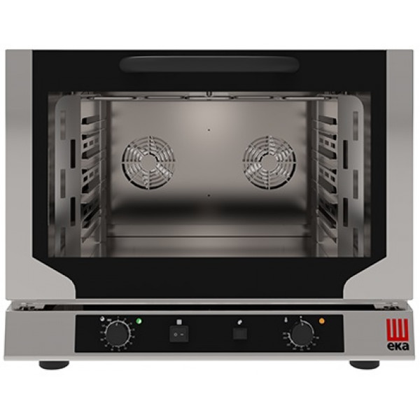 Electric ventilated convection oven with grill and humidification Model EKF411.3NGRILL Capacity n.4 trays/gridsGN 1/1 cm 53 x 32,5 Power Kw 5,2 Drop down door