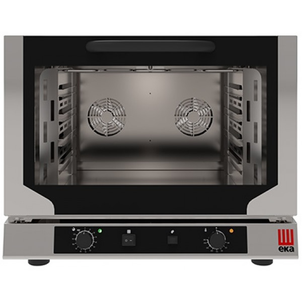 Electric ventilated convection oven with grill and humidification Model EKF411.3NGRILL Capacity n.4 trays/gridsGN 1/1 cm 53 x 32,5 Power Kw 5,2 Drop down door