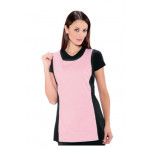 Lady Papeete apron 65% Polyester 35% Cotton Black and Pink Model 013023