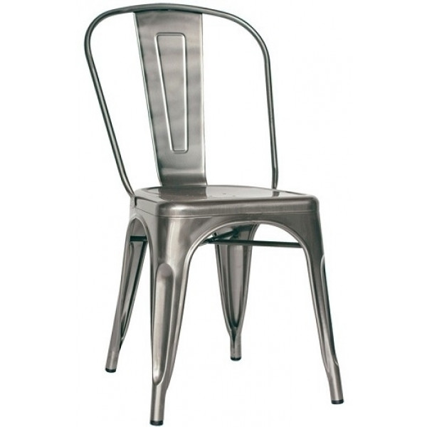 Stackable indoor chair TESR Powder coated metal frame with varnish Model 969-MC001T