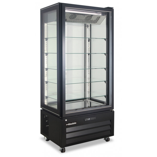 Pastry display four glass sides KLI no frost in stainless steel Model VICTORIA85NFNBLACK