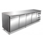 Ventilated refrigerated counter Stainless steel AISI 201 Model GN4100TN Four doors