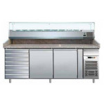 Ventilated Refrigerated Pizza Counter Model PZ2610TN38 two doors and chest of drawers