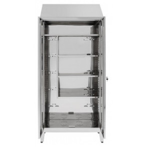 Brooms locker for pulls water made of stainless steel 304 IXP n.2 hinged doors Model S5069606