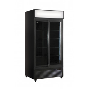 Ventilated refrigerated display 2 doors KLI Model CL1100V2GCSLBLACK