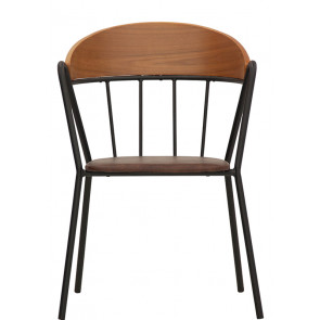 Indoor armchair TESR Powder coated metal frame, plywood backrest, synthetic leather seat Model 1747-XH2