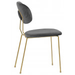Indoor chair TESR Metal frame, gold effect, velvet covering. Model 1863-FR02