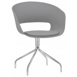 Indoor armchair TESR Chromed metal frame, polypropylene shell, synthetic leather pad. Model 1589-YG103