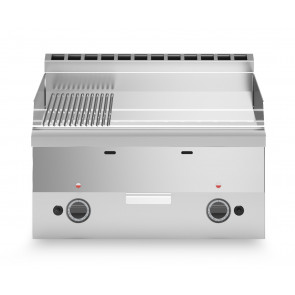 Gas fry top chromed 2/3 smooth 1/3 striped plate MDLR Model F6060FTGCLRT