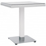 Outdoor table TESR Aluminum frame, polyethylene strap covering, tempered glass top, aluminum base Model 560-cts0022