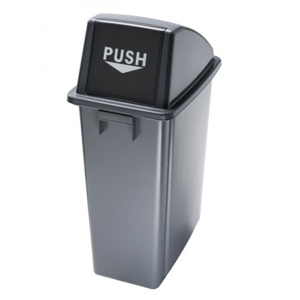 Waste bin for recycling with grey push opening lid OFFICE 60 Grey bin MDL 60 L Model 114210