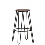 Indoor stool TESR Powder coated metal frame, wood seat Model 1785-M58