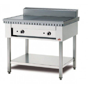 Gas piadina cooker PL Model CP6 on trestle Iron plate on stainless steel legs Capacity 6 piadine