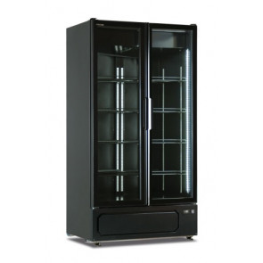 Static-fan assisted multideck cooler. Positive temperature Model MILANO 1270 BLK 2 glass doors