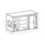 Single phase activated carbon filtration unit with ECE electrostatic filter Model ECE45 Capacity 4500 m³/h