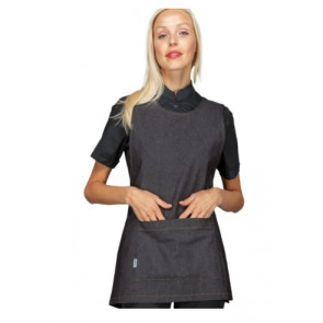 Lady Papeete apron 100% Cotton Black Jeans Model 013041