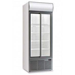 Ventilated refrigerated display 2 doors with backlight canopy KLI Mode CL90TCSLWHITE