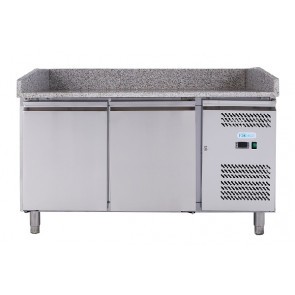 Stainless steel 201 Ventilated Refrigerated Pizza Counter ForCold Model G-PZ2600TN-FC 2 refrigerated doors