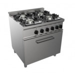 Gas range 4 burners CI Model RisCu044 with static electric oven cm L 54,5 x P 53 x 35 H Gas power 18 kW