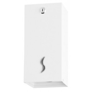 Interfold toilet tissue dispenser  MDL white painted metal 500 sheets- Model PURA 105027