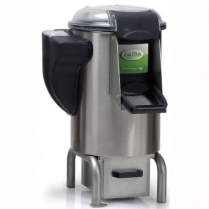 Potato peeler Model FP101 with waste filter drawer Three-phase Loading capacity 10 Kg Hourly production Kg 300