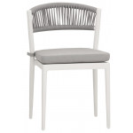 Stackable outdoor chair TESR Powder coated aluminum frame, backrest in rope, waterproof pad Model 1699-UE03
