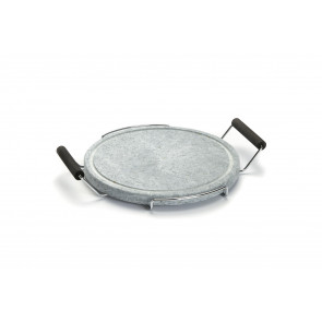 Round ollar stone Chromed frames with wooden handle Ø30 mm Model POR30