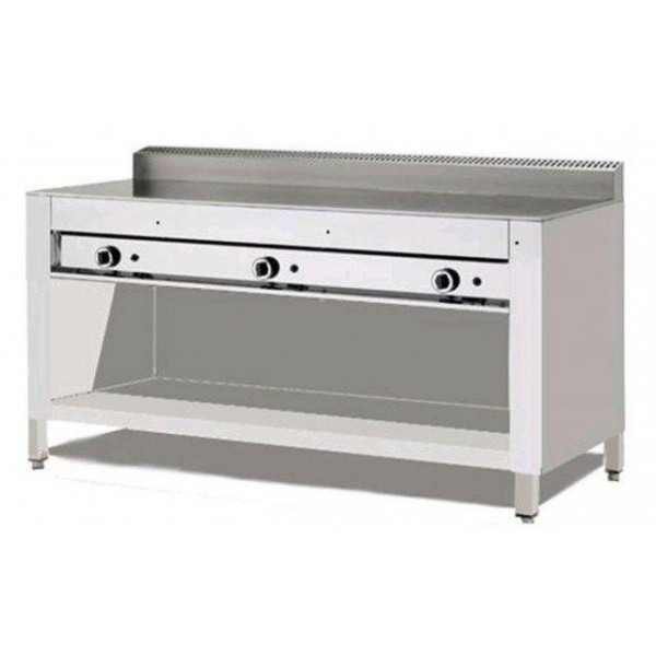 Gas piadina cooker PL Model CP12 Chrome flat On open stainless steel compartment Capacity 12 piadine