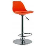 Indoor stool TESR Chromed metal frame Polypropylene seat Synthetic leather pad Model 997-K3001