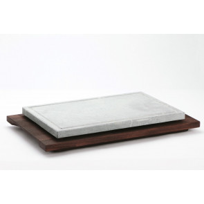 Rectangular ollar stone with wooden base 25x40 cm Model POR2540B