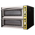 Electric mechanical pizza oven PF 2 cooking chamber Glass doors N. Pizzas 6 +6(Ø cm 35) Model ENDOR 66 GLASS