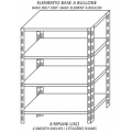 Stainless steel bolt shelving IXP 4 smooth shelves thickness cm 2,5 stainless steel 8/10 Lenght cm 200 Depth cm 30 Height cm 200 Basic element With plastic feet and bolts Cut-off edges Polished finish Model 46920030B