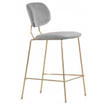 Indoor stool TESR Metal frame gold effect Velvet covering Model 080-FR25 DIFFERENT COLOURS