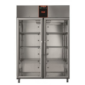 Refrigerated cabinet tropicalized Model AF14PKPLUSMTNPV Stainless steel positive temperature GN 2/1 with two glass doors