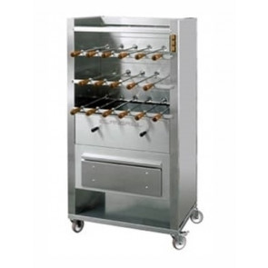 Charcoal Churrasco rotisserie ENG Model ChurrascoCM17C 3 racks N. 17 stainless steel assorted swords  cm 50