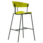 Indoor stool TESR Powder coated metal frame, seat and backrest in polypropylene Model 1903-RD02