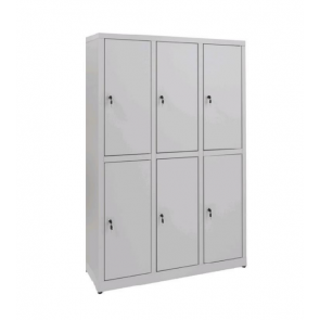 Changing room locker made of sheet plastic zinc IXP N.6 COMPARTMENTS N.6 overlapped hinged doors Model 69407