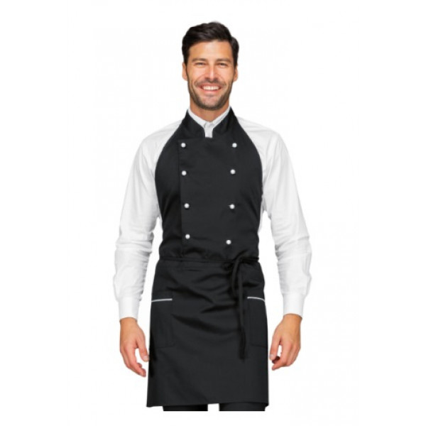 Unisex ASSUAN apron 65% Polyester 35% Cotton Black and White Model 037311