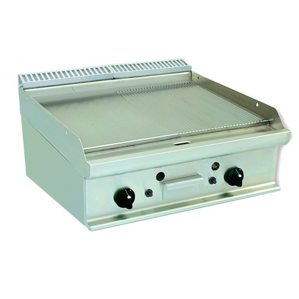 Countertop gas fry top CI Model RisFry030 2 Cooking zones 1/2 Smooth 1/2 Striped plate Power kW 12