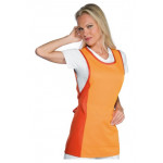 Lady Papeete apron 100% Polyester Apricot and orange Model 013011