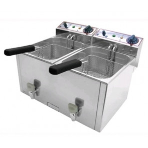 Electric fryer Countertop Model FR10+10 with tap Power KW 3+3