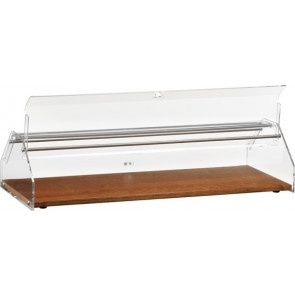 Neutral countertop display for Brioches Model VL4748 Wooden top Transparent plexiglass dome Openable doors on 2 sides