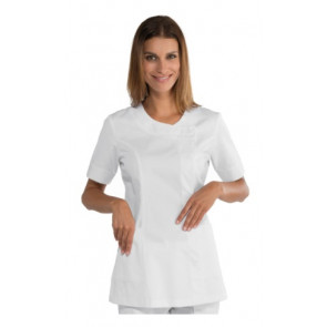 Woman Delhi blouse SHORT SLEEVE 65% Polyester 35% Cotton WHITE Avaible in different sizes Model 005400