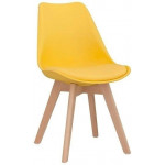 Indoor chair TESR Wood frame Polypropylene shell Synthetic leather pad Model 1193-PW72
